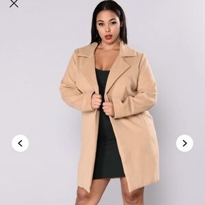 Fashion Nova / Upper East Side Coat- Camel- W Sz Medium